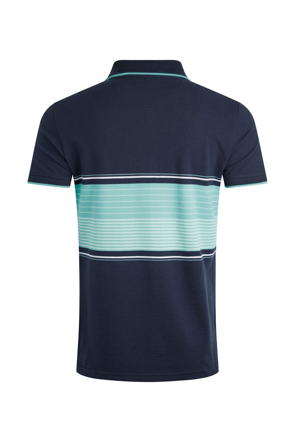 Weird Fish Aqua Marine Sunbury Striped Pique Polo Shirt