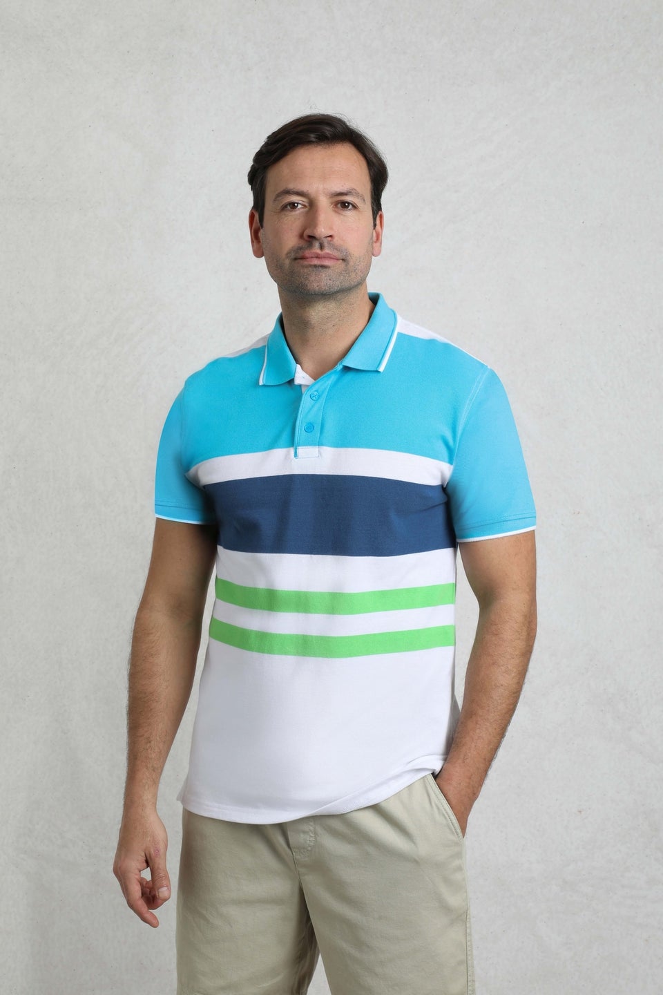 Weird Fish Oceano Sunbury Striped Pique Polo Shirt