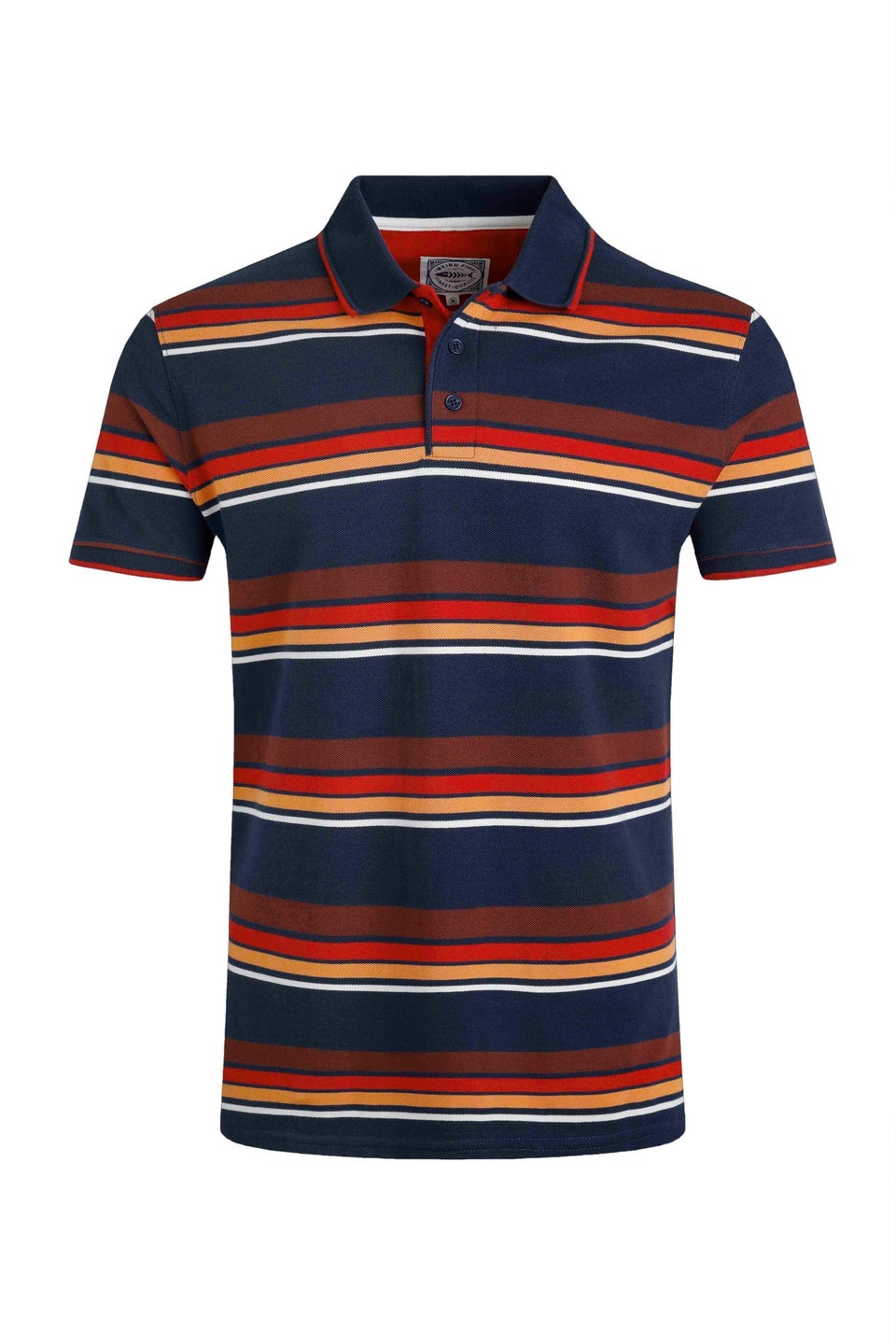Weird Fish Dark Blue Sunbury Striped Pique Polo Shirt