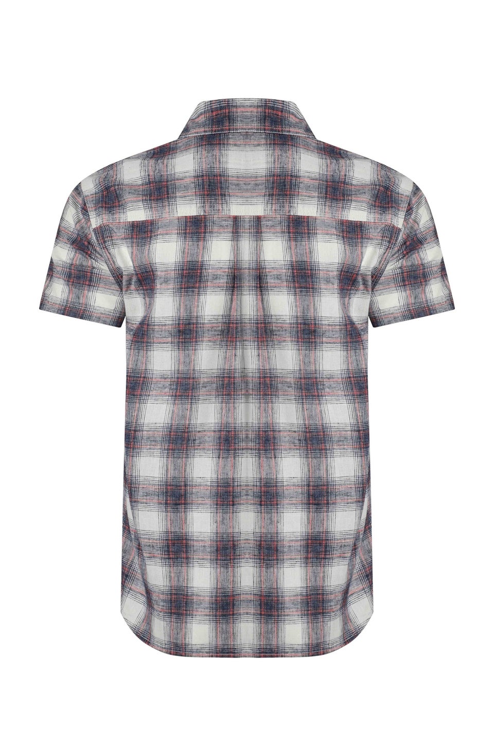 Weird Fish Dusty White Angeles Vintage Wash Short Sleeve Check Shirt