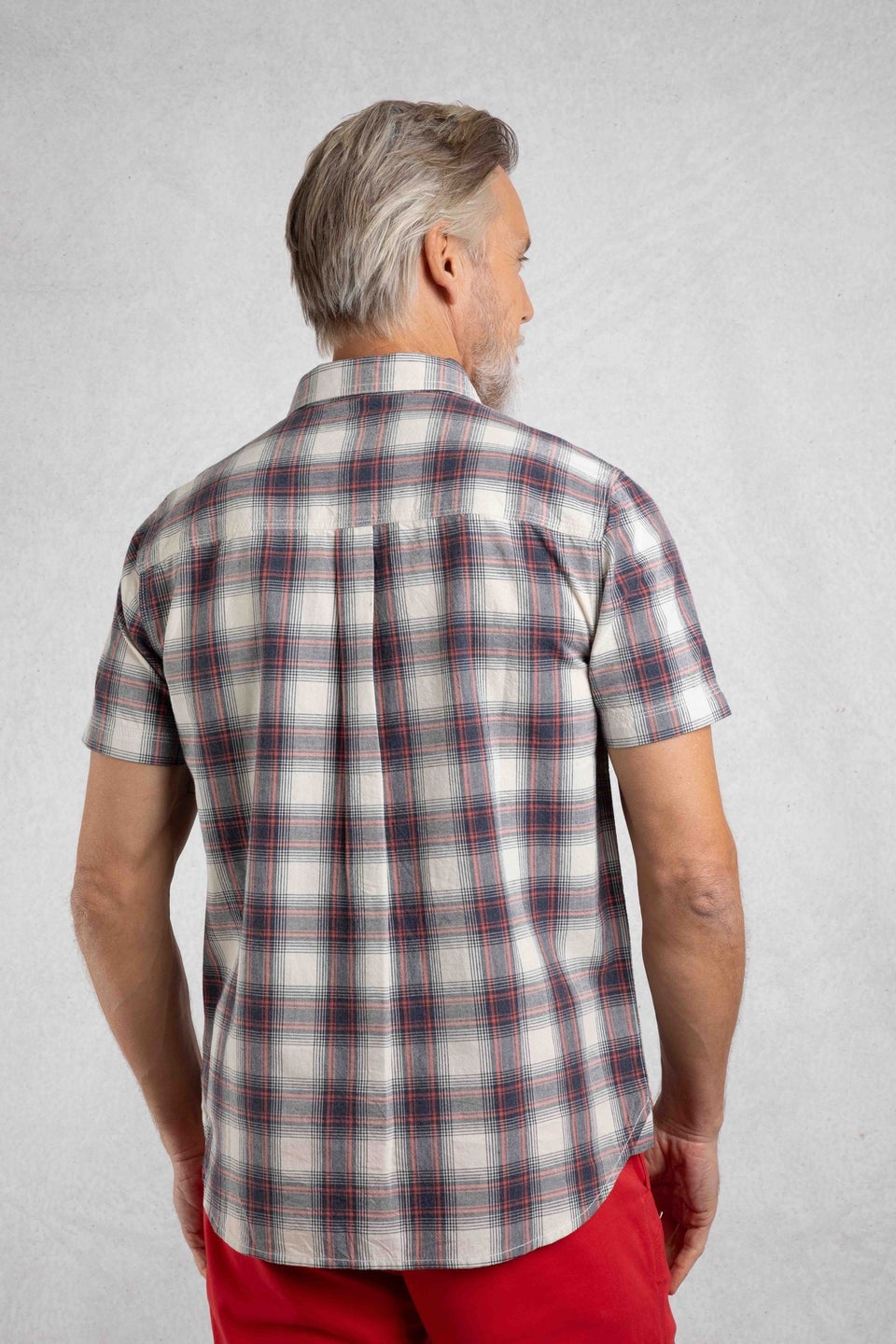 Weird Fish Dusty White Angeles Vintage Wash Short Sleeve Check Shirt