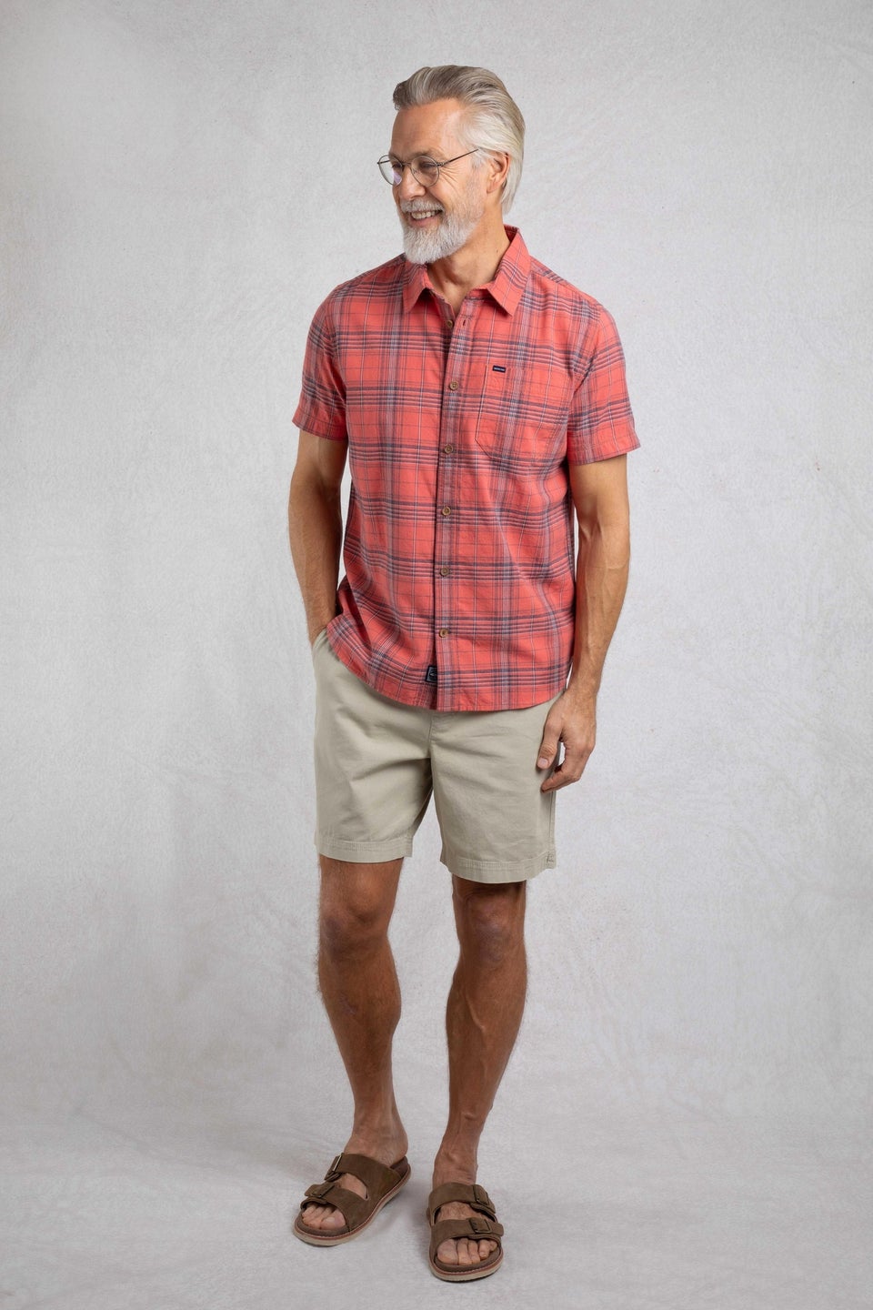 Weird Fish Retro Red Angeles Vintage Wash Short Sleeve Check Shirt