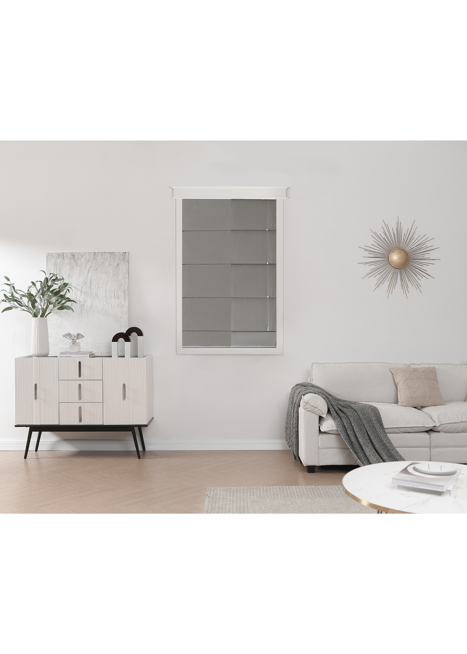 Little Black Book Dove Grey Blackout Roman Blind