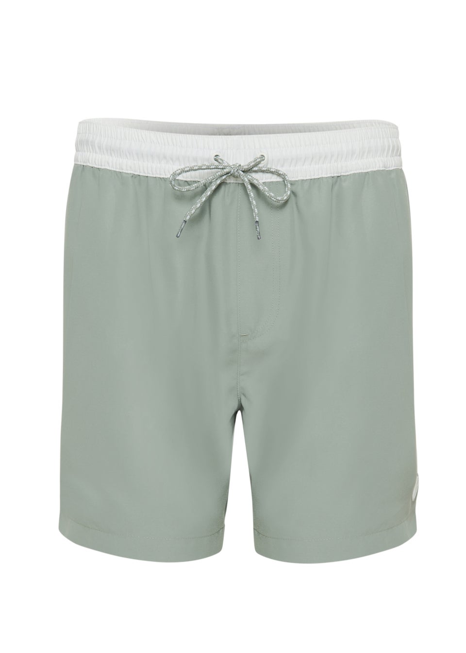 Threadbare Soft Green Contrast Waistband Swim Shorts
