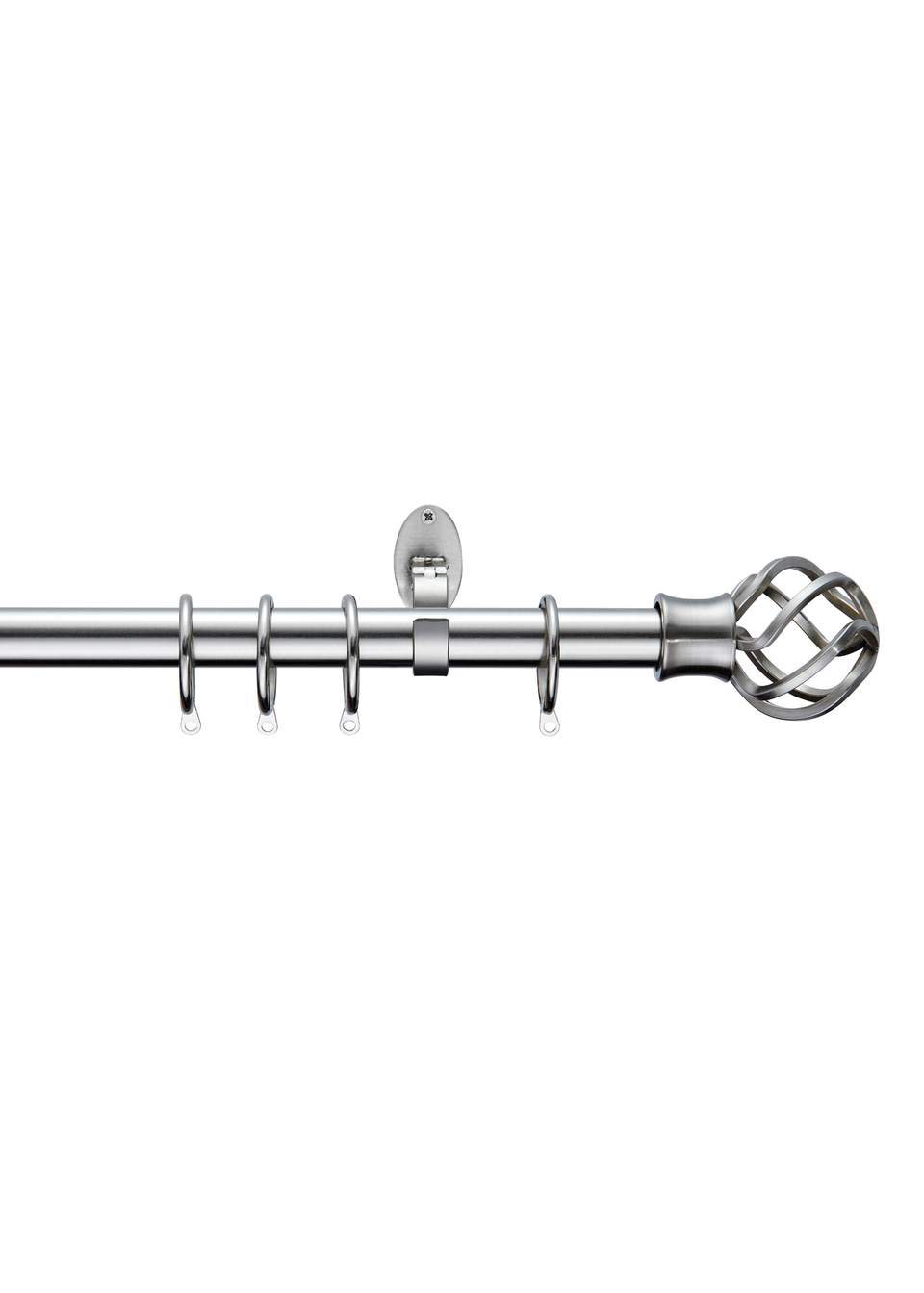 Little Black Book Stainless Steel Extendable Caged Ball Curtain Pole