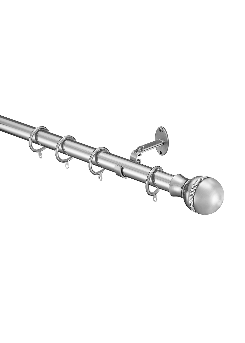 Little Black Book Stainless Steel Extendable Diamante Ball Curtain Pole