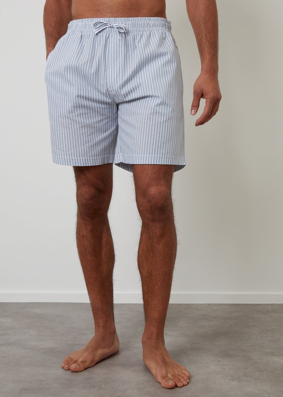 Threadbare Blue 3-Pack Stripe Cotton Poplin Lounge Shorts