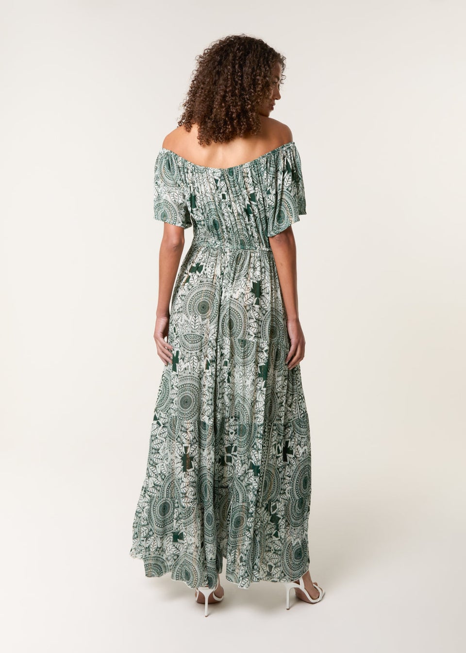 Blue Vanilla Green Tie Front Maxi Dress