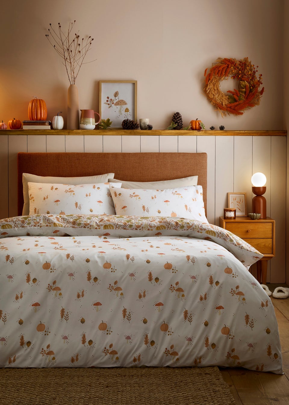 Dreams & Drapes Autumn Foliage Super Soft Natural Duvet Cover Set