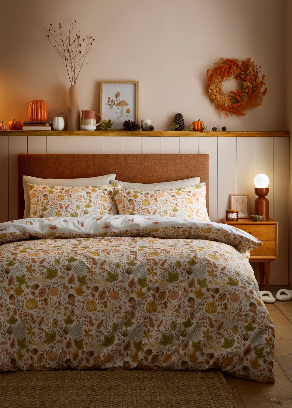 Dreams & Drapes Autumn Foliage Super Soft Natural Duvet Cover Set
