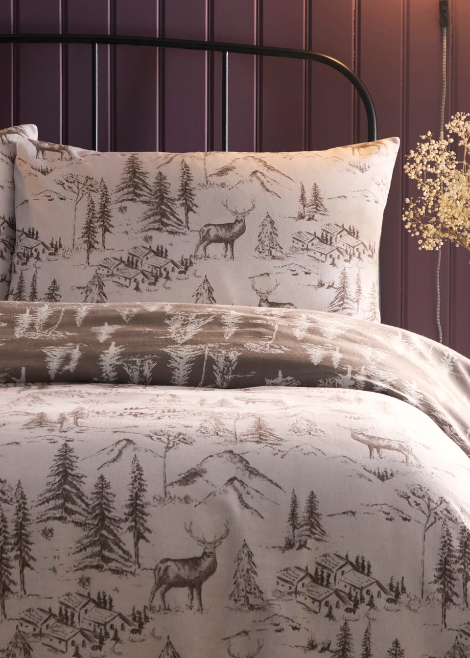 Dreams & Drapes Alpine Stag Brushed Natural Duvet Cover Set