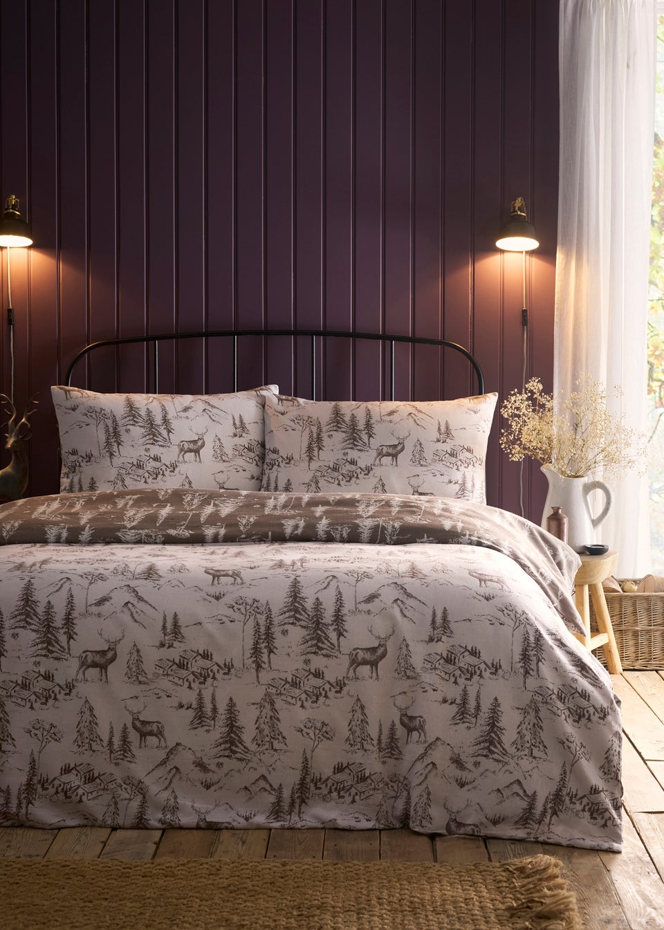 Dreams & Drapes Alpine Stag Brushed Natural Duvet Cover Set