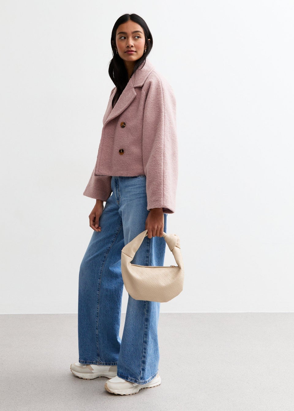 Gini London Blush Double Breast Crop Blazer