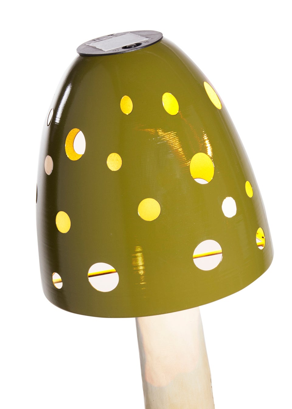 Premier Decorations Green Solar Metal Mushroom LED Garden Stake (74cm)