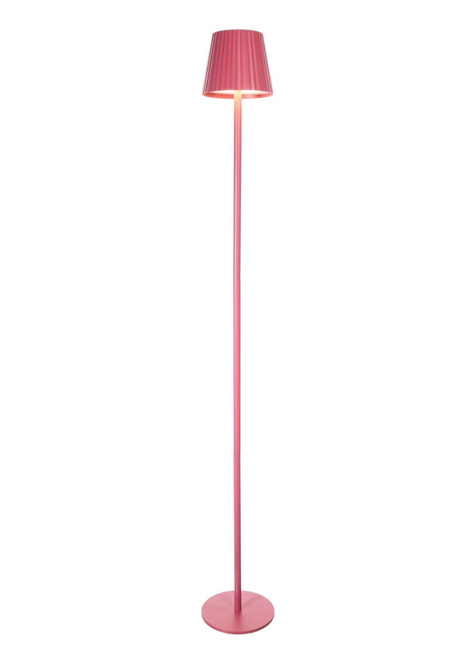 Premier Decorations Coral Pink LED Aluminium USB Rechargeable Touch Activated Standing Lamp