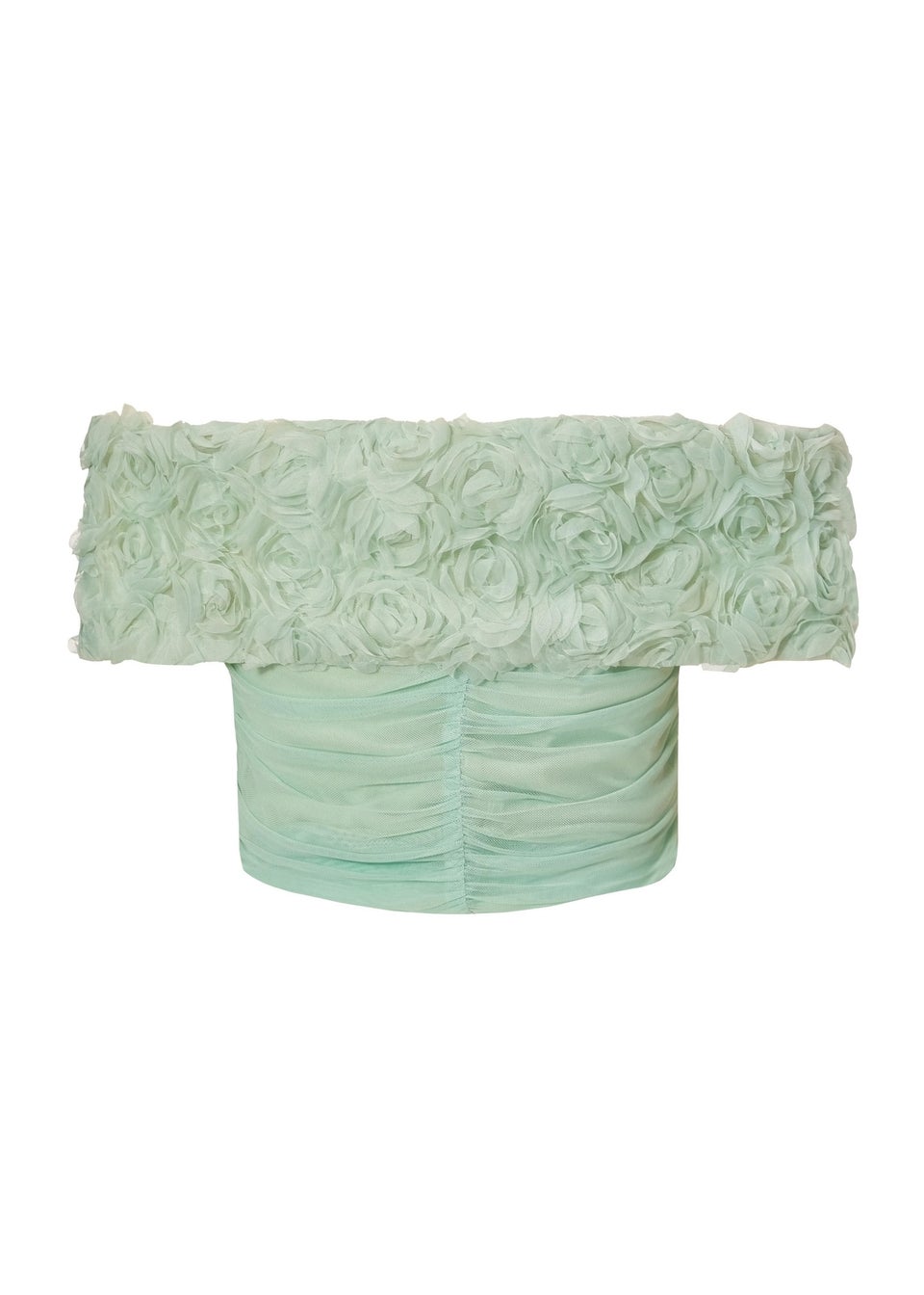 Quiz Green Floral Mesh Top