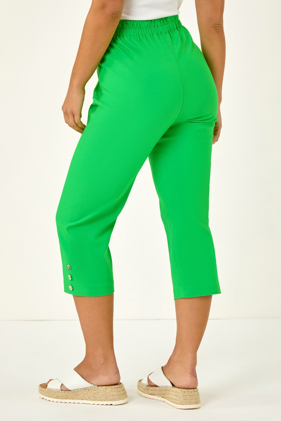 Roman Green Petite Bengaline Cropped Trouser