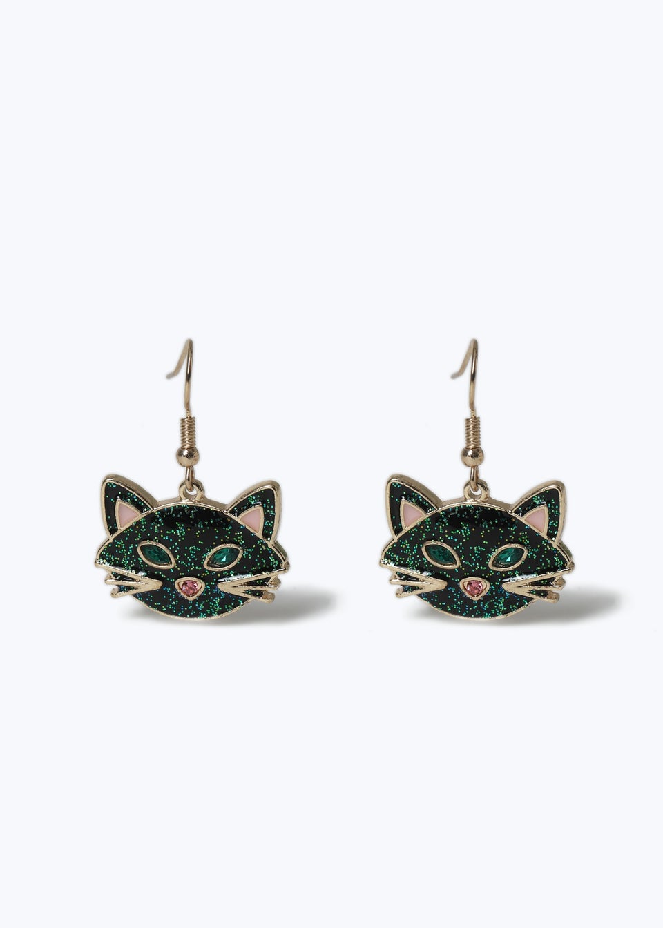 Muse Halloween Glitter Cat Metal Earrings