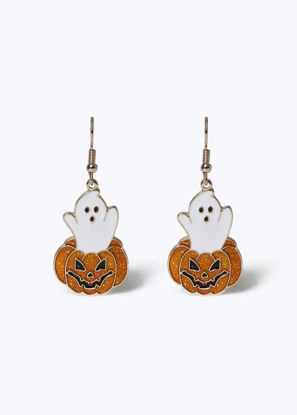 Muse Halloween Ghost & Pumpkin Metal Earrings