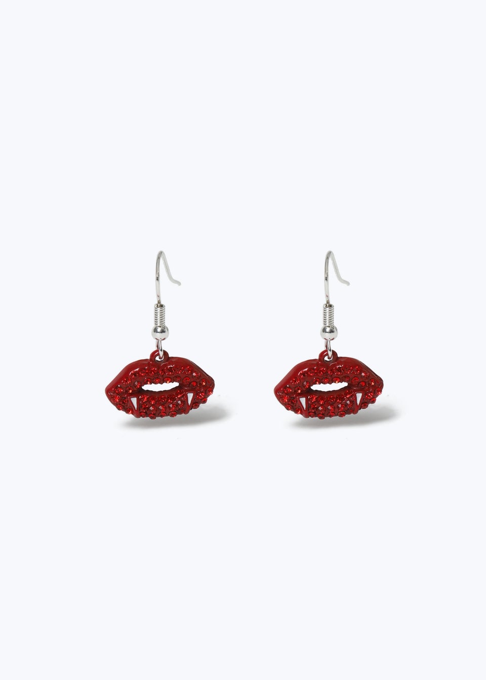 Muse Red Halloween Pave Lips Drop Earring