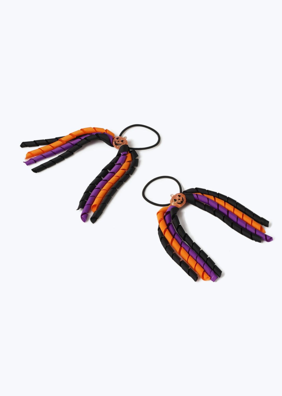 Muse 2 Pack Black Halloween Pumpkin Spiral Hair Bobble