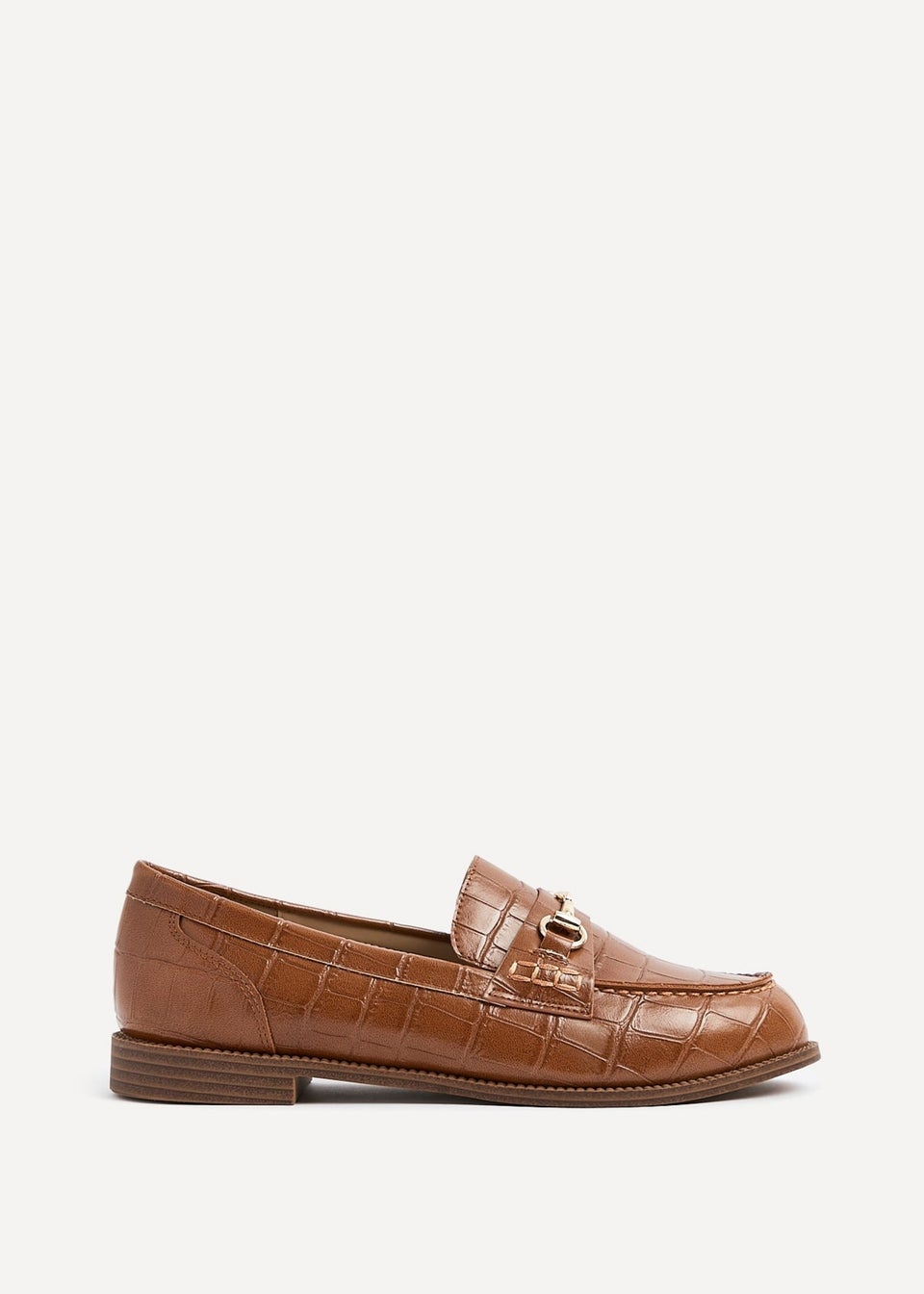 Linzi Maison Tan Faux Croc Patent Leather Loafer