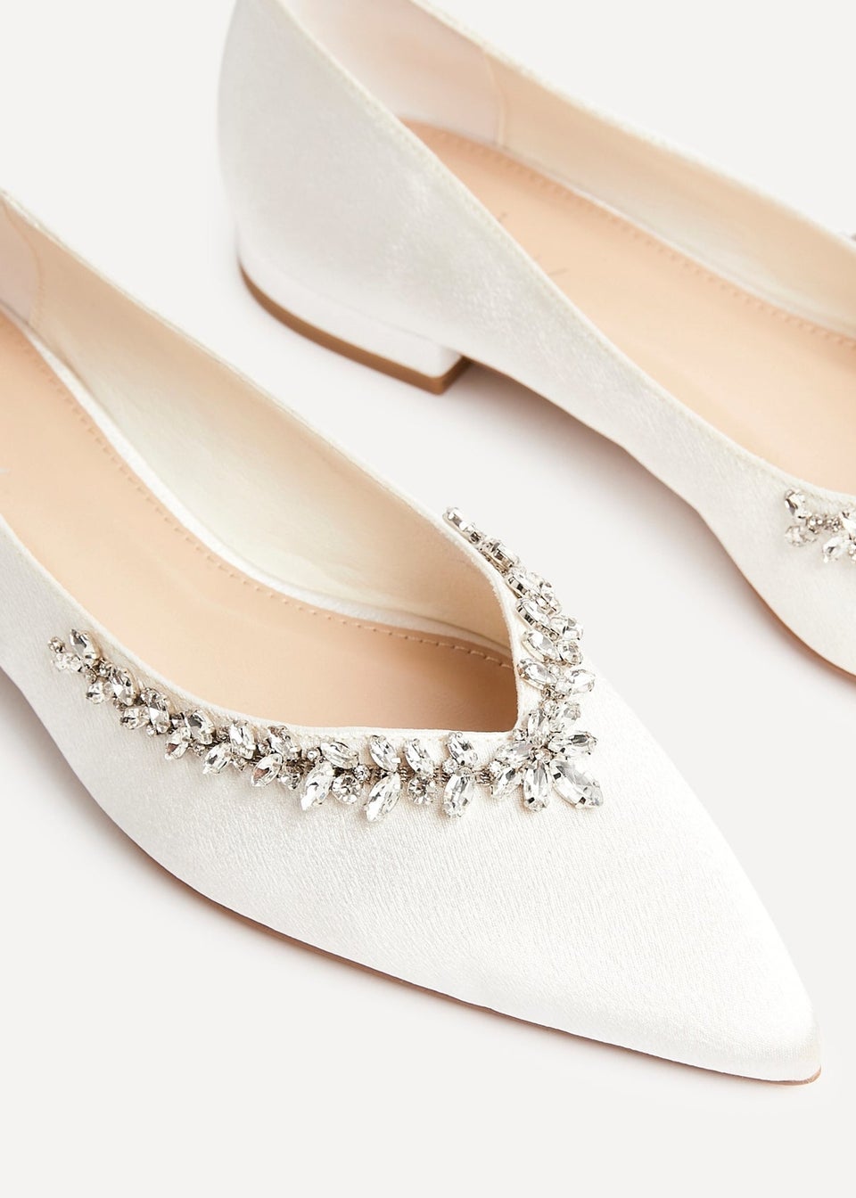 Linzi Endless Bridal Ivory Pointed Toe Ballet Flat
