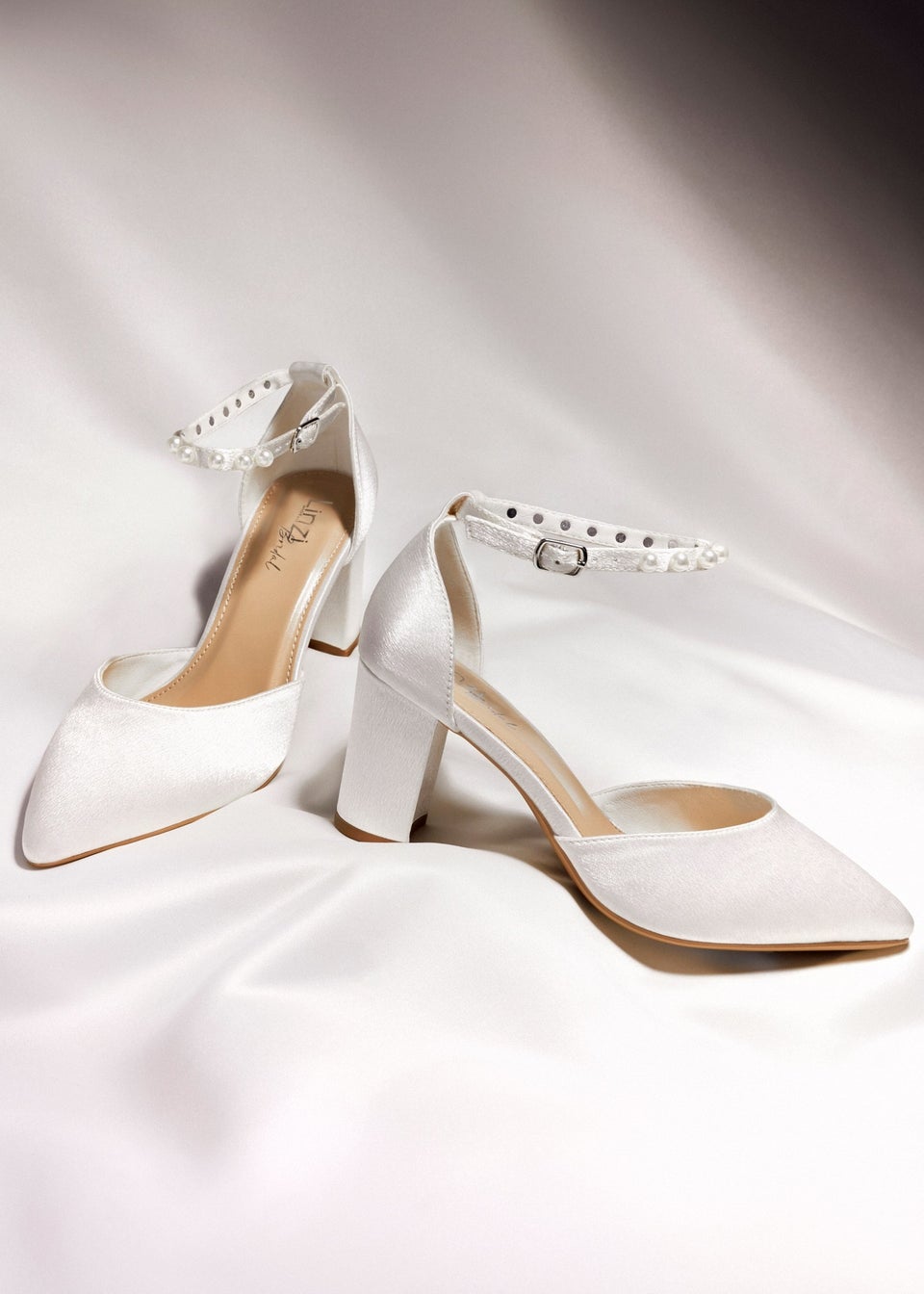 Linzi Elowen Bridal Wide Fit Ivory Satin Court Heel