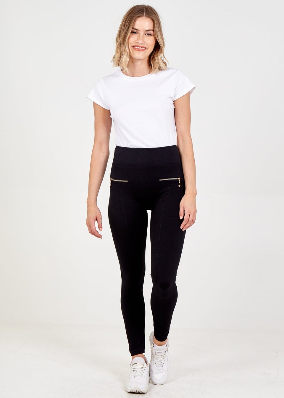 Blue Vanilla Black Black Slim Fit Trousers With Zips