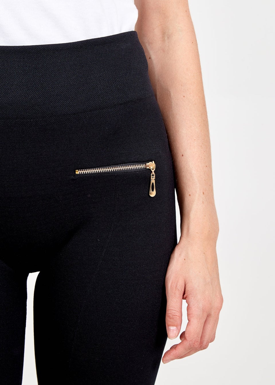 Blue Vanilla Black Black Slim Fit Trousers With Zips