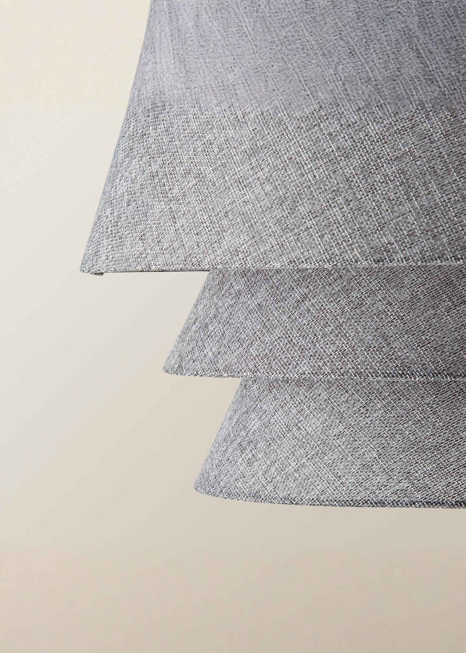ValueLights Valerie Linen Grey Tiered Easy Fit Lampshade