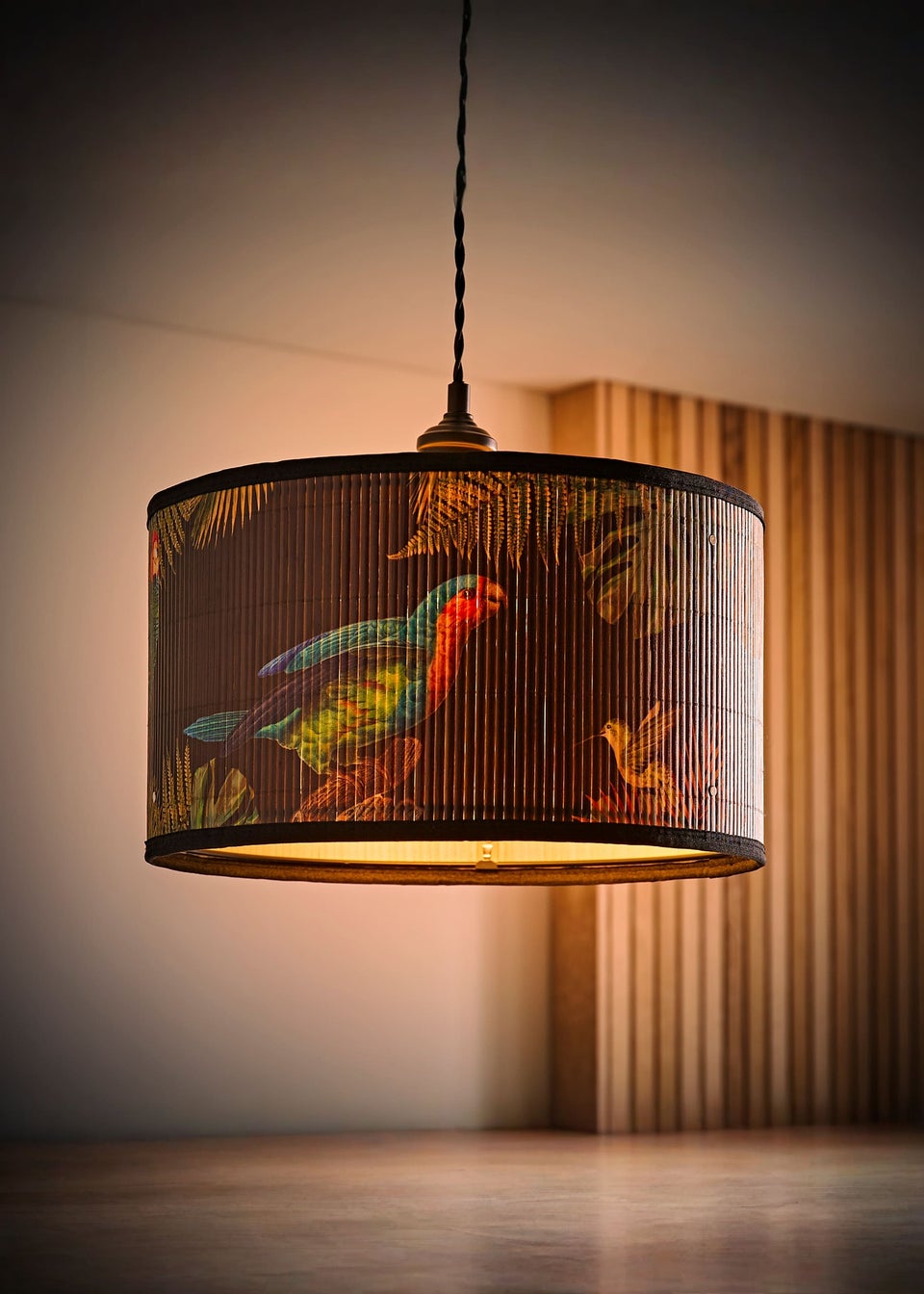 ValueLights Daintree Medium Dark Jungle Bamboo Easy Fit Lampshade