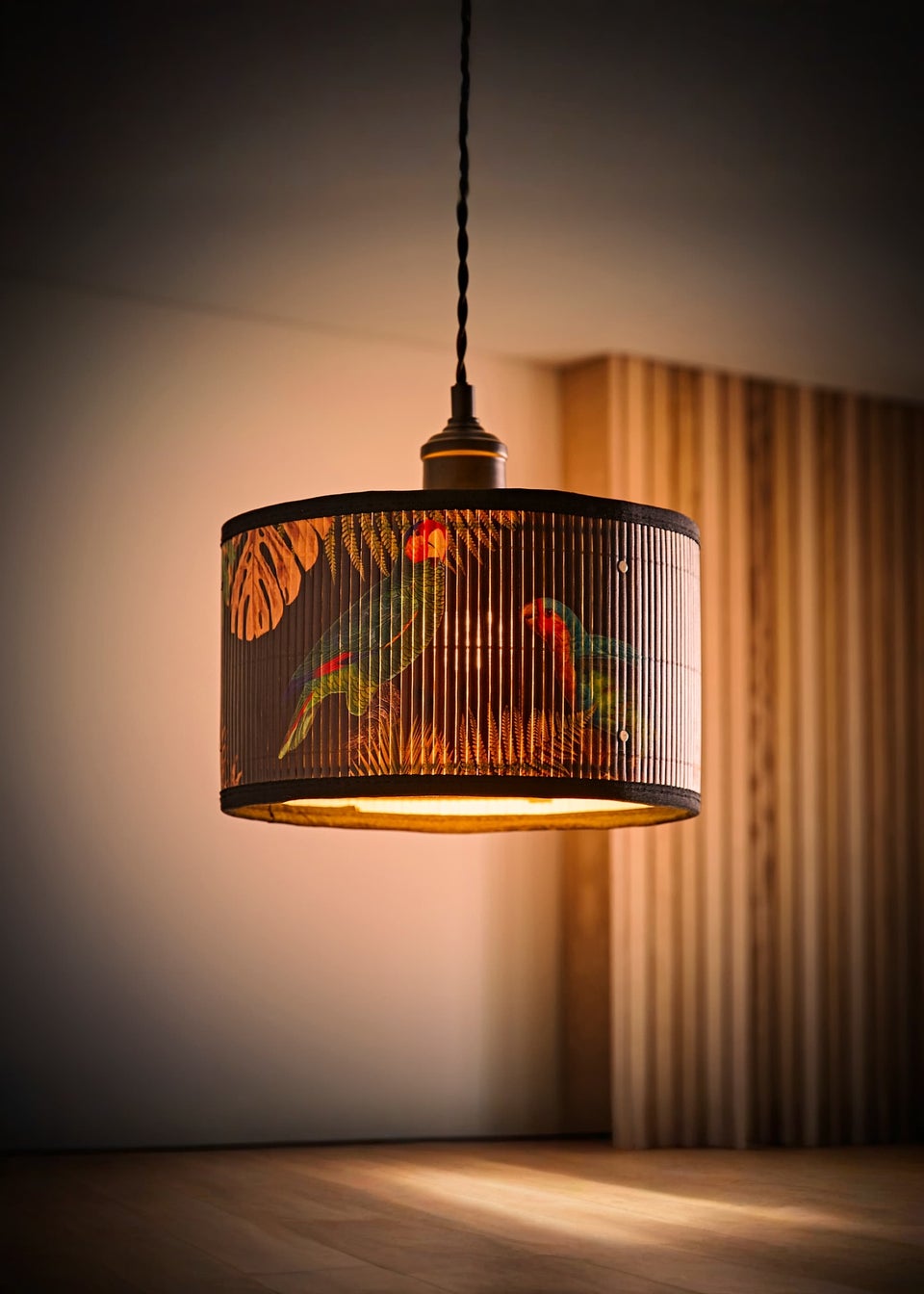 ValueLights Daintree Small Dark Jungle Bamboo Easy Fit Lampshade