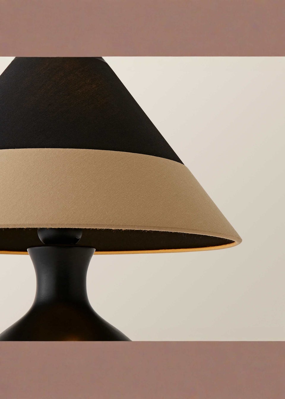 ValueLights Rupert Black Table Lamp with Cone Lampshade