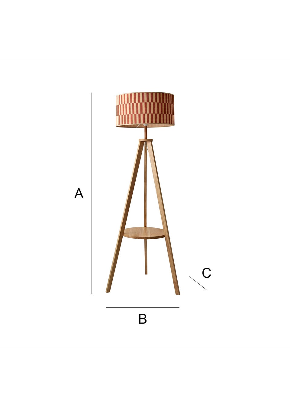 ValueLights Morrigan Natural Floor Lamp with Orange Bamboo Lampshade