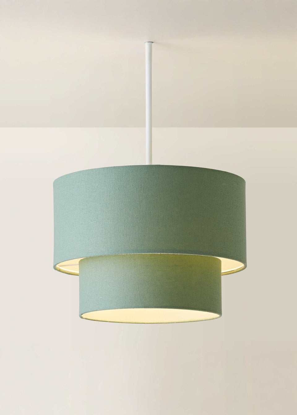 ValueLights Jodie Two Tier Sage Linen Easy Fit Lampshade