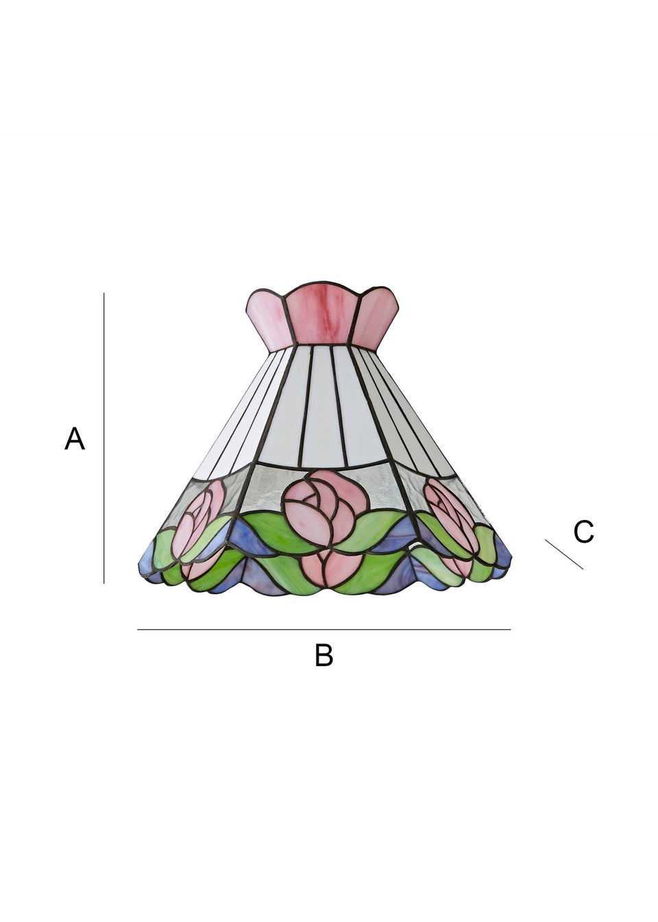 ValueLights Evelyn Tiffany Rose Glass Easy Fit Lampshade