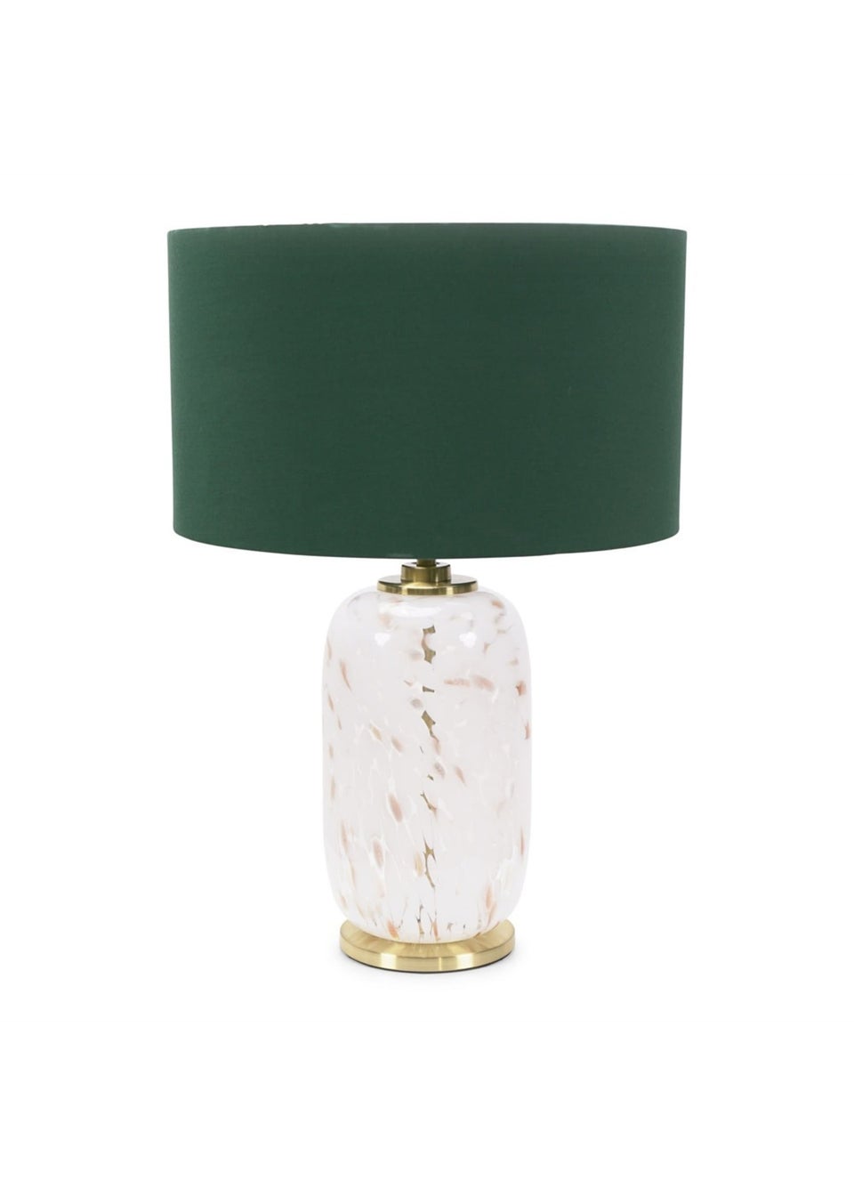 ValueLights India Confetti Glass Table Lamp with Forest Green Lampshade