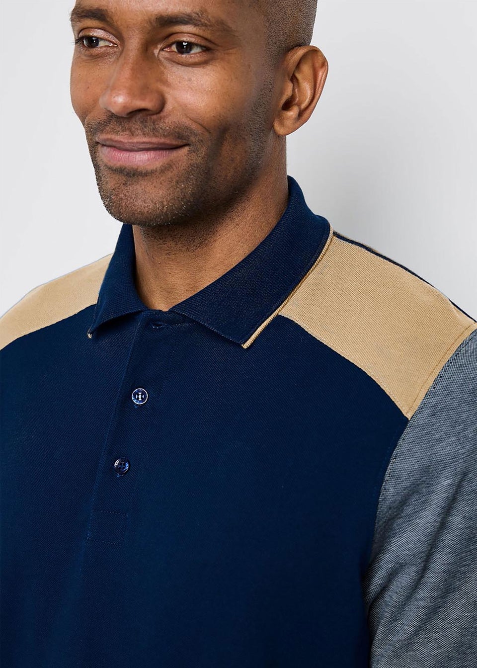 Cotton Traders Ink Signature Short Sleeve Panelled Polo Shirt