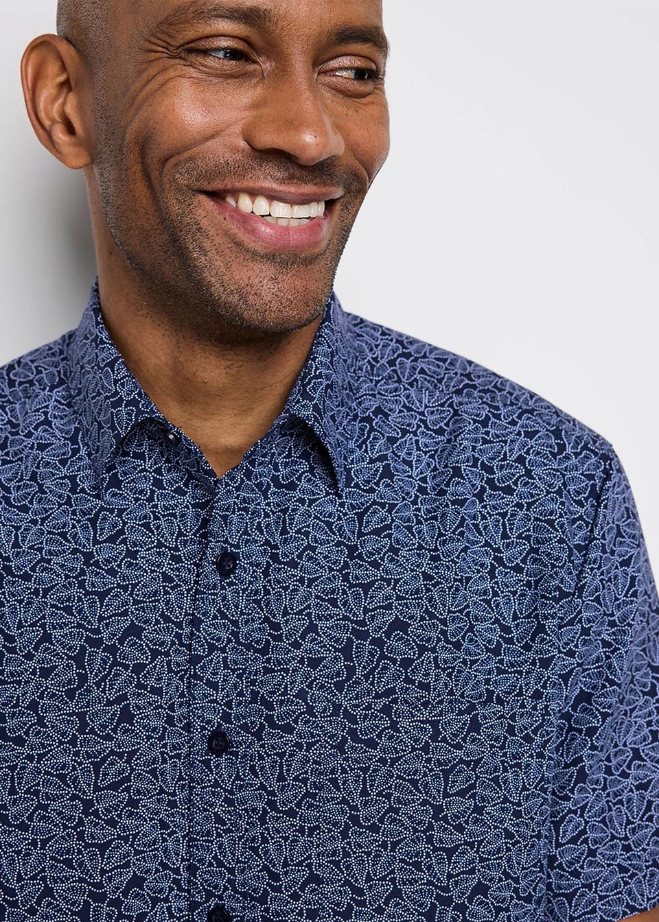 Cotton Traders Ink Signature Short Sleeve Soft Touch Leaf Print Shirt