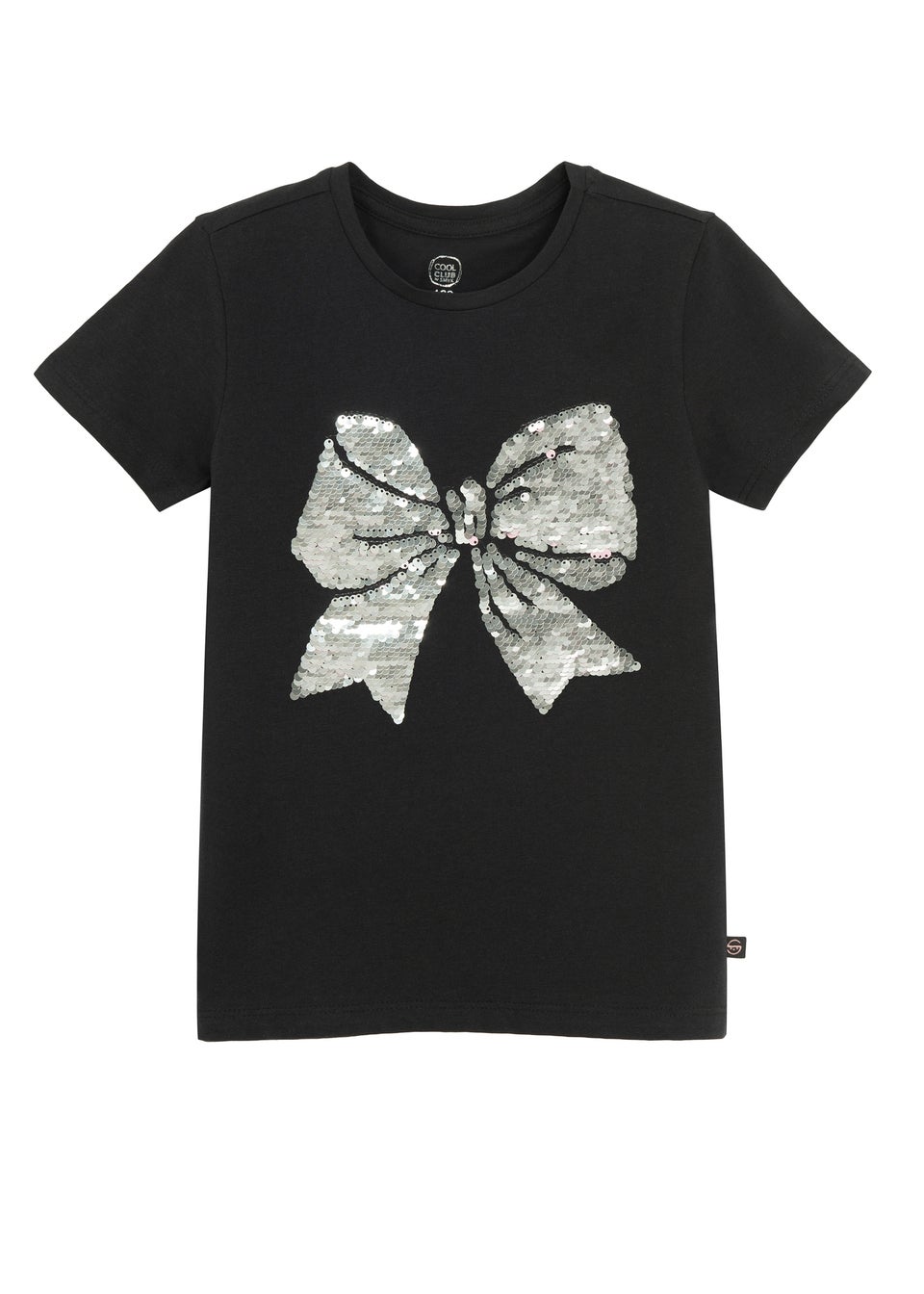 Cool Club Black Short Sleeve Printed Bow T-Shirt (2-7 yrs)