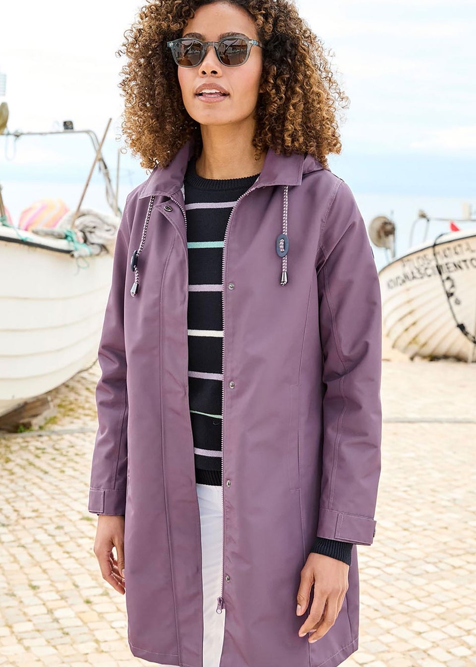 Cotton Traders Washed Plum Weatherproof Jacket