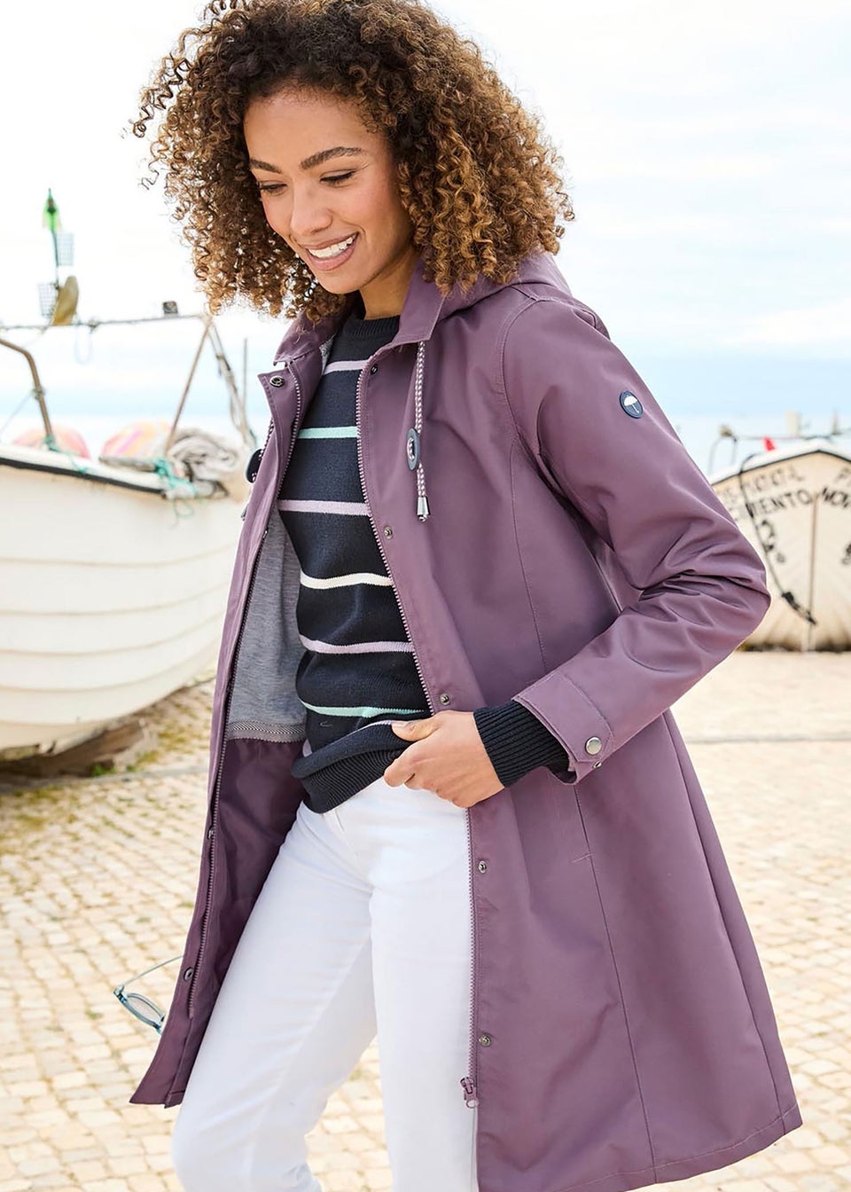 Cotton Traders Washed Plum Weatherproof Jacket
