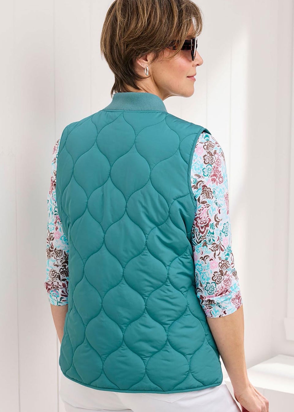 Cotton Traders Light Jade Showerproof Quilted Gilet