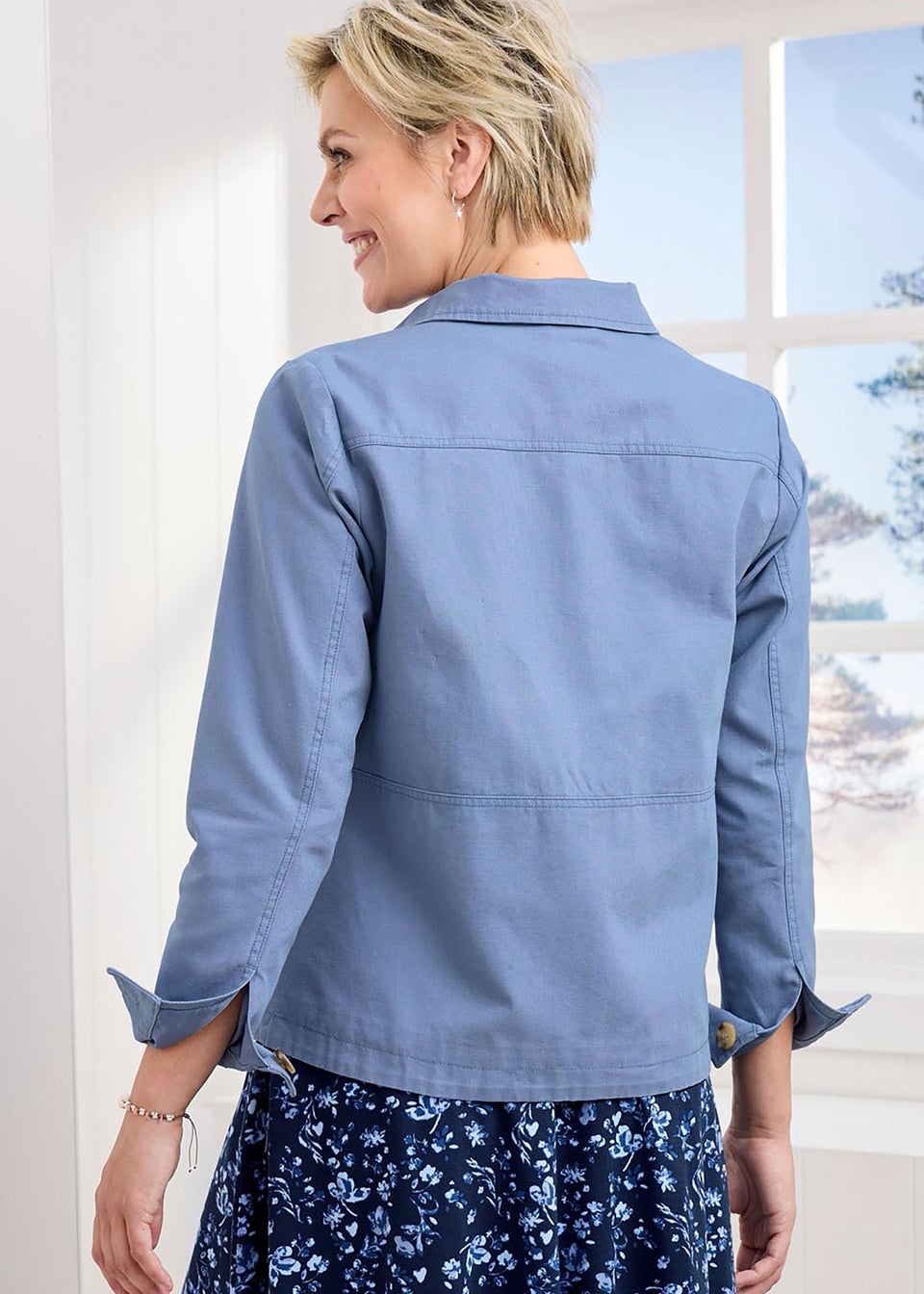 Cotton Traders Misty Blue Cotton Cargo Jacket