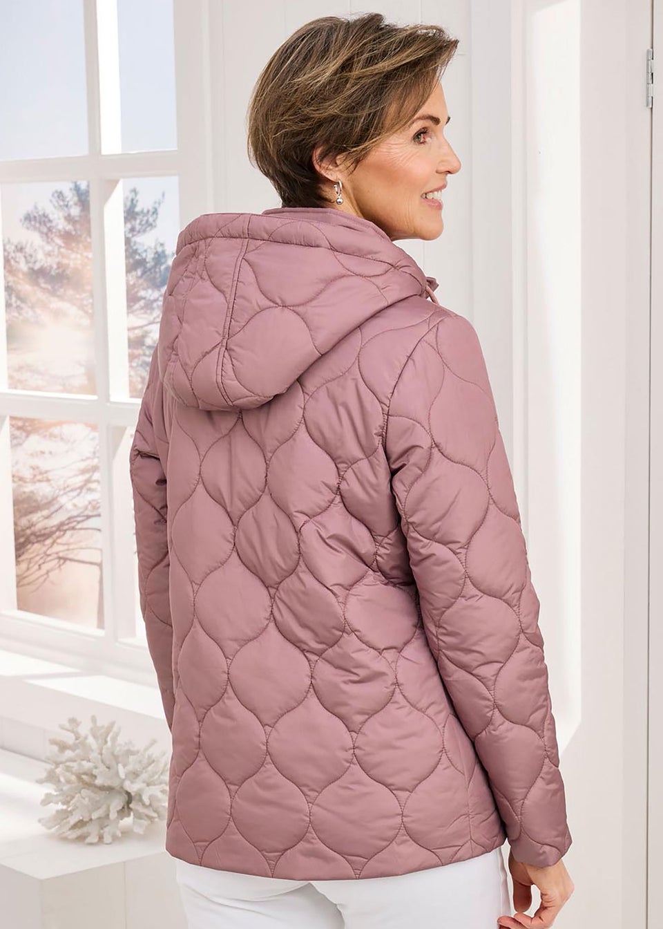 Cotton Traders Light Rose ShowerProof Quilted Jacket