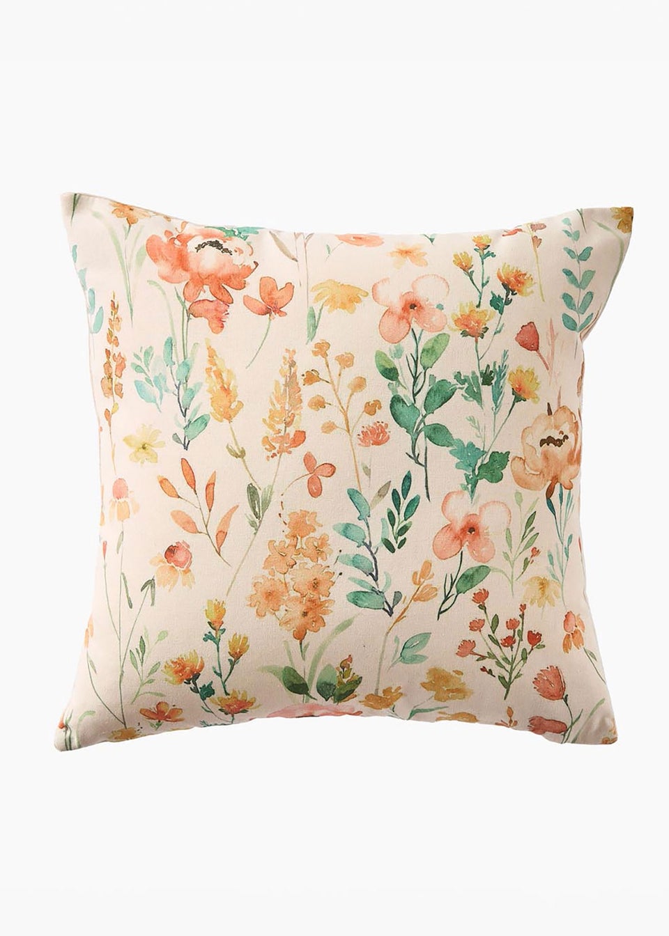 Cotton Traders Orange Multi Floral Printed Cushion Pack of 2