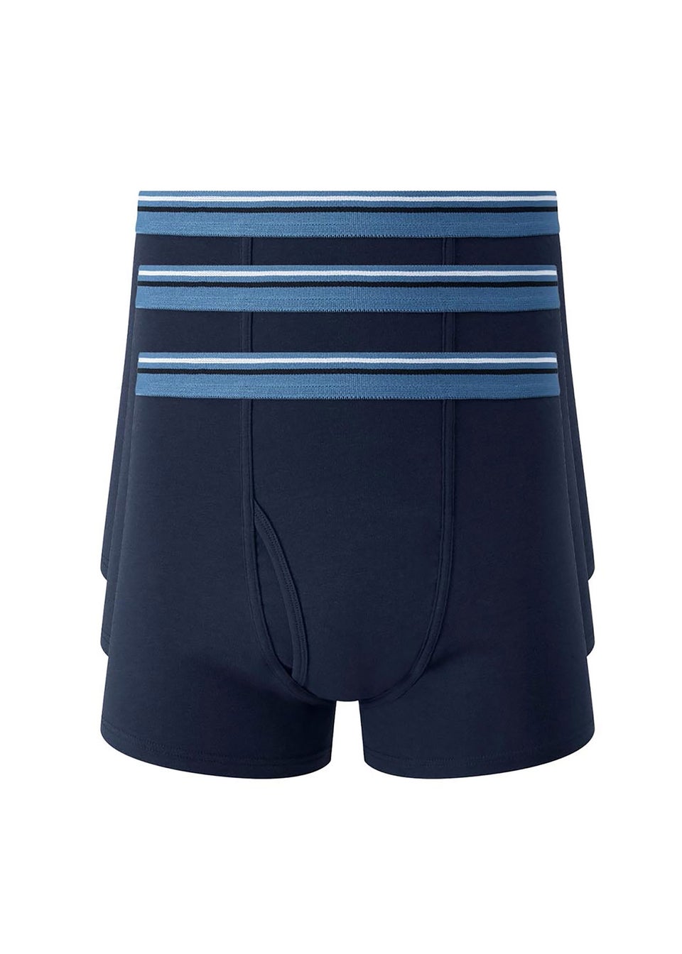 Cotton Traders Navy 3 Pack Modal Blend Trunks