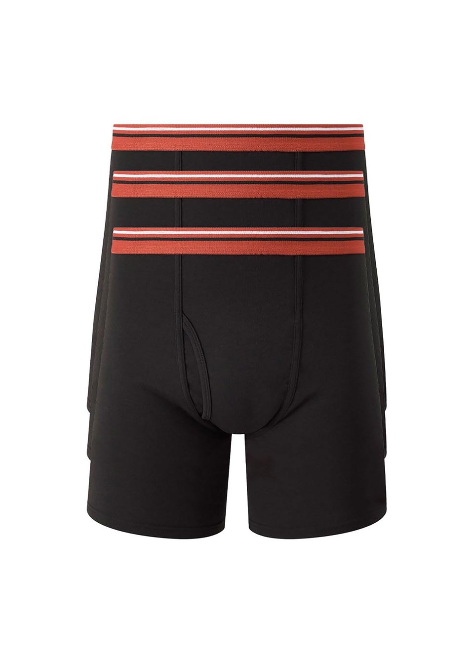 Cotton Traders Black 3 Pack Modal Blend Longer Length Trunks