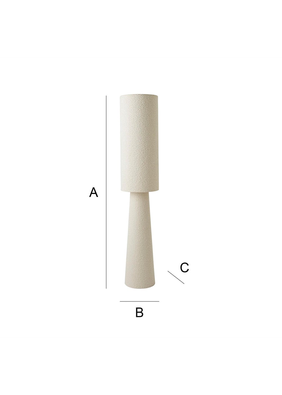 ValueLights Ash Cream Boucle Midi Floor Lamp